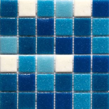 Мозаїка R-MOS B1131323335 20x20 мікс блакитний 5 на сітці 327x327