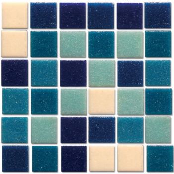 Мозаїка R-MOS B113132333537 20x20 мікс блакитний-6 на сітці 327x327