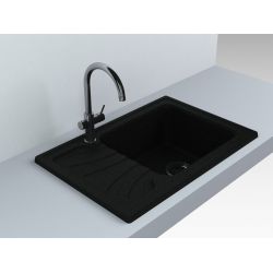 Кухонна мийка Fancy Marble Filadelfia 645x430 мм. світло-чорна