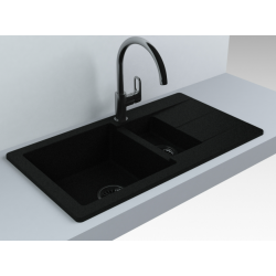 Кухонная мойка Fancy Marble Alabama 770x430 мм. светло-черная