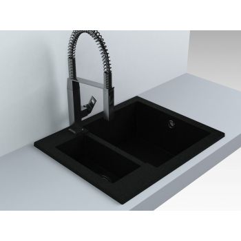 Кухонна мийка Fancy Marble Arizona 600x500 мм. світло-чорна