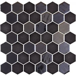 Мозаика Onix Hex Xl Stoneglass Opalo Black (Blister) 286X284