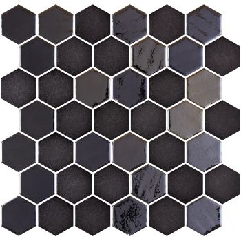 Мозаїка Onix Hex Xl Stoneglass Opalo Black (Blister) 286X284