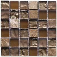 Мозаїка S-MOS CLHT04 ST+GL BROWN PEARL 300x300