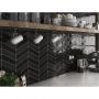 23367 Chevron Wall Black Matt Right 52X186