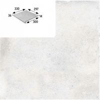 Сходинка пряма з капіносом Gres Aragon Urban Blanco Peldano Redondo 970031 330x297