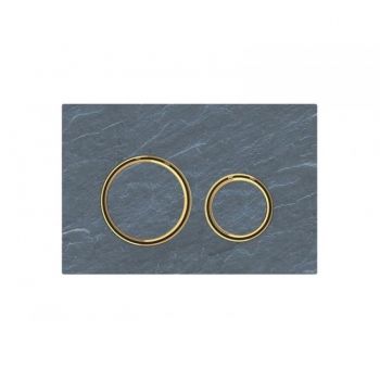 Клавиша смыва Geberit Sigma21, сланец Mustang/латунь (115.652.JM.1)