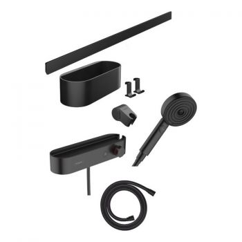 Комплект аксесуарів Hansgrohe Activation EcoSmart з термостатом 7в1, Matt Black (24250670)