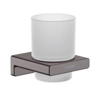 Стакан подвесной Hansgrohe AddStoris, Brushed Black/стекло (41749340)