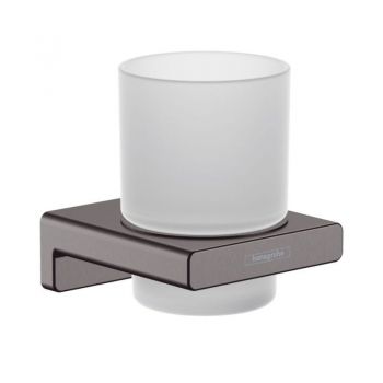 Склянка підвісна Hansgrohe AddStoris, Brushed Black/скло (41749340)