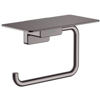 Держатель туалетной бумаги Hansgrohe AddStoris с полочкой, Brushed Black (41772340)