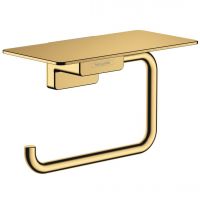 Держатель туалетной бумаги Hansgrohe AddStoris с полочкой, Polished Gold Optic (41772990)