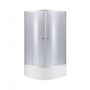 Lidz Latwa SC80x80.SAT.HIGH.GR Душевая кабина полукруглая, стекло тон. 4 мм + Lidz Душевой поддон KAPIELKA ST80x80x41, с панелью