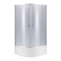Lidz Latwa SC90x90.SAT.HIGH.GR Душевая кабина полукруглая, стекло тон 4 мм + Lidz Душевой поддон KAPIELKA ST90x90x41, с панелью