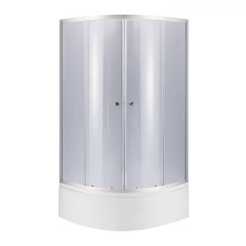 Lidz Latwa SC90x90.SAT.HIGH.GR Душевая кабина полукруглая, стекло тон 4 мм + Lidz Душевой поддон KAPIELKA ST90x90x41, с панелью
