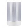Lidz Latwa SC90x90.SAT.HIGH.GR Душевая кабина полукруглая, стекло тон 4 мм + Lidz Душевой поддон KAPIELKA ST90x90x41, с панелью