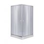 Набор Lidz душевая кабина Wawel SC80x80.SAT.LOW.GR, стекло тонированное 4 мм + поддон Mazur
