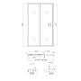 Душевая дверь в нишу Qtap Taurus CRM2011-12.C6 110-120x200 см, стекло Clear 6 мм, покрытие CalcLess