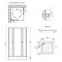 Набор Lidz душевая кабина Wawel SC80x80.SAT.LOW.GR, стекло тонированное 4 мм + поддон Mazur