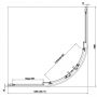 Ronal D20SR551004007 Arelia Душова кабіна 1/4 кола, 1000х1000мм, скло прозоре, проф.срібний полір.