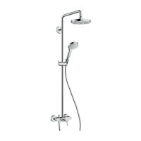Душова система Hansgrohe Croma Select S 180 2jet Showerpipe зі змішувачем, хром / білий (27255400)