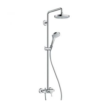 Душова система Hansgrohe Croma Select S 180 2jet Showerpipe зі змішувачем, хром / білий (27255400)