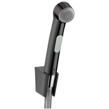 Гігієнічний душ Hansgrohe зі шлангом 1.2 м і кронштейном, чорний матовий хром (32129340)