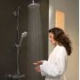 Душевая система Hansgrohe Crometta 160 1jet Showerpipe с термостатом, белый/хром (27264400)