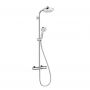Душевая система Hansgrohe Crometta 160 Showerpipe EcoSmart 1jet 9л/мин с термостатом белый/хром (27265400)