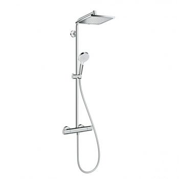 Душова система Hansgrohe Crometta E Showerpipe EcoSmart 240 1jet з термостатом 9 л / хв, хром (27281000)