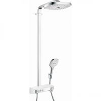 Душова система Hansgrohe Raindance Select E Showerpipe 300 2jet EcoSmart з термостатом 9 л / хв, білий / хром (27283400)