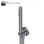 Ручний душ Ritmonio з гнучким шлангом L=150см та тримачем, Brushed Black Chrome (72J021BLX)
