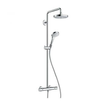 Душова система Hansgrohe Croma Select S 180 2jet Showerpipe з термостатом, хром/білий (27253400)