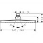 Верхній душ Hansgrohe Crometta E 26727000 240 мм.