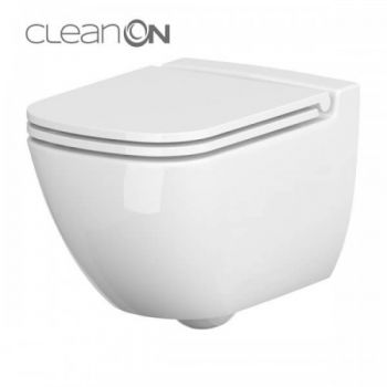Сет 741 Унитаз подвесной Cersanit Caspia CleanOn с дюропластовым сиденьем Slim с плавным закрыванием и функцией простого снятия одной кнопкой