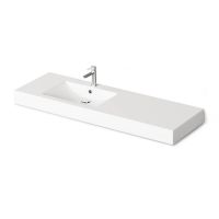 Умывальник подвесной PAA Long Step 1500 A, литый камень, левый, 150х49, Glossy Alpine White (ILS1500_A_00)