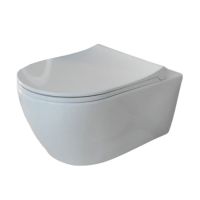 Унітаз підвісний безобідковий з кришкою Quarter Bath Deep, білий (70DE03054.00.1.3.01/30SCD.03.02..WG)