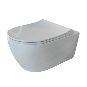 Унітаз підвісний безобідковий з кришкою Quarter Bath Deep, білий (70DE03054.00.1.3.01/30SCD.03.02..WG)