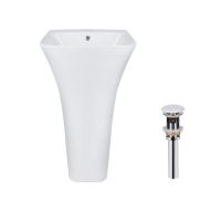 Комплект Qtap Crow: Раковина напольная моноблок 450x435x835 мм White + Донный клапан PU02O