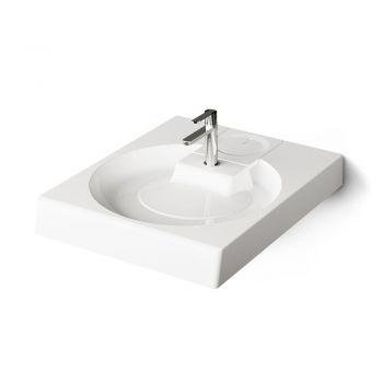Умивальник над пральною машиною PAA Claro Grande, камінь литий, 60х75, Glossy Alpine White (KICLAGRSIF_00)