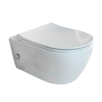 Унітаз-біде підвісний безобідковий з кришкою Quarter Bath Deep, холодна та гаряча вода, білий (70DE03054.00.4.3.02/30SCD.03.02..WG)