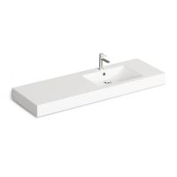 Умывальник подвесной PAA Long Step 1500 A, литый камень, правый, 150х49, Glossy Alpine White (ILS1500_D_00)