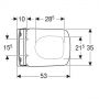 Geberit Selnova Square 501.961.00.1 Унитаз подвесной Rimfree, с сиденьем с крышкой SoftClose, Quickfix. 53 см.