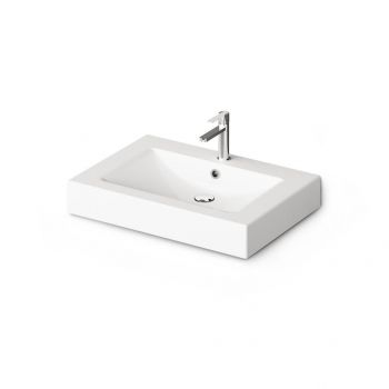 Умывальник подвесной PAA Long Step 700, литый камень, 70х49, Glossy Alpine White (ILS700_00)
