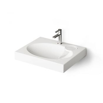 Умивальник над пральною машиною PAA Claro Mini, литий камінь, 60х50, Glossy Alpine White ((KICLAMISIF_00)