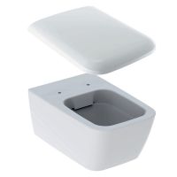 Унітаз підвісний лійкоподібний Geberit iCon Square Rimfree з кришкою, білий (201950000/571910000)