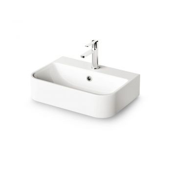 Умывальник подвесной PAA Mini Samba, литый камень, 54,5х37,5, Glossy Alpine White (IMSA_00)