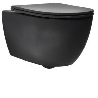 Simas Trevi TR18/F85 /TR004 Унітаз підвісний + кришка, чорний матовий