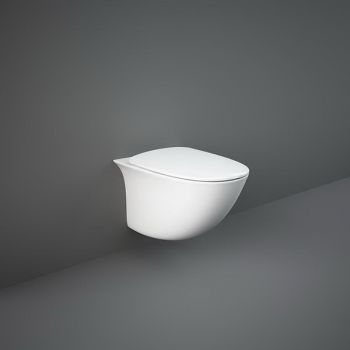 Унитаз подвесной Rak Ceramics Sensation SENWC1446AWHA+SENSC3901WH безободковый с крышкой