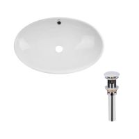 Комплект Qtap Dove: Раковина накладная овальная 625x415x150 мм White + Донный клапан PU02O